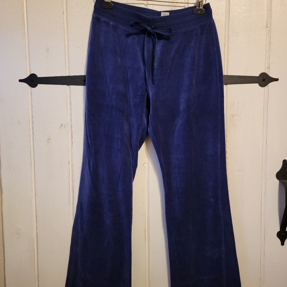 Route 66 Womens Jogger Pants Velour Blue Size Medium